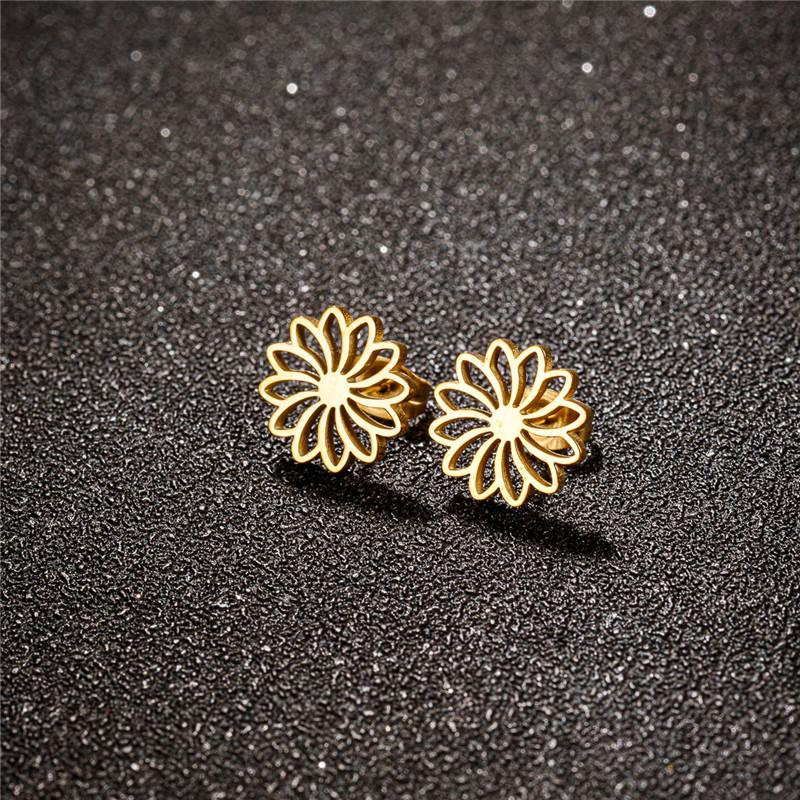 Winter Plum Blossom Earrings Studs for Women Girls Stainless Steel Jewelry Small Flower Earings Wedding Jewelry Korean