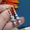 Orecchini Pendenti Goccia d'Acqua Scintillante Perla per Donna Colore Oro Accessori per Orecchie da Donna Fidanzamento Matrimonio Tendenza