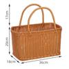 Japanese Hand Woven Picnic Basket Imitation Rattan Large Shopping Baskets Fruit Vegetable Storage Basket With Handle