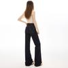 Spring Summer Denim Blue Back Pocket Embroidery Elastic Micro Flare Slim Fashion Denim Pants For Female Casual Pants Oversize Denim Trousers