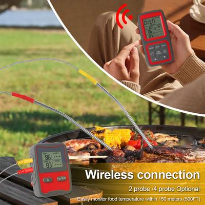 Termometro per Carne Digitale Wireless Intelligente con Doppia Sonda Termometro Alimentare Magnetico Leggibile Controllo APP con Allarme Temporizzato per Griglia Esterna BBQ w