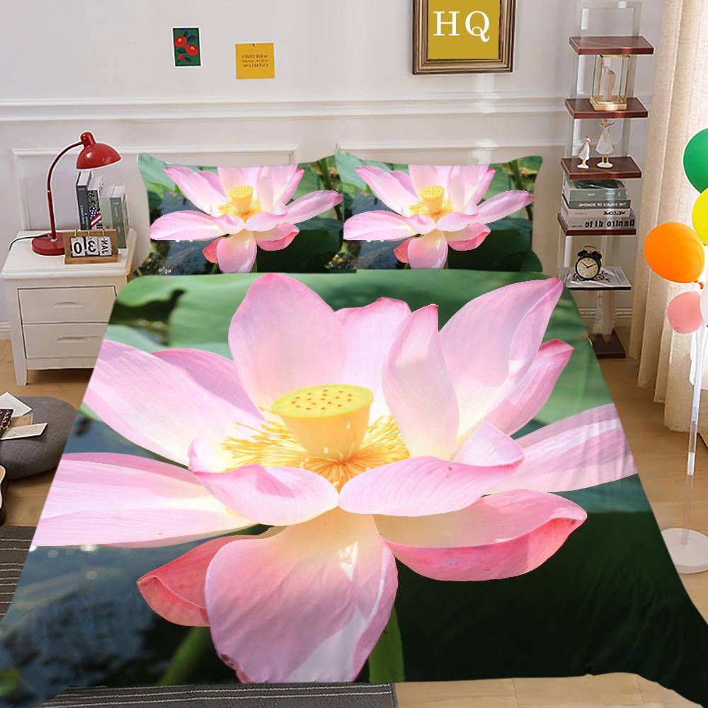 3D Flowers Printing Bed Cover King Size Bed Clothes Polyester Bedspreads Girl Fashion Home Bedclothes