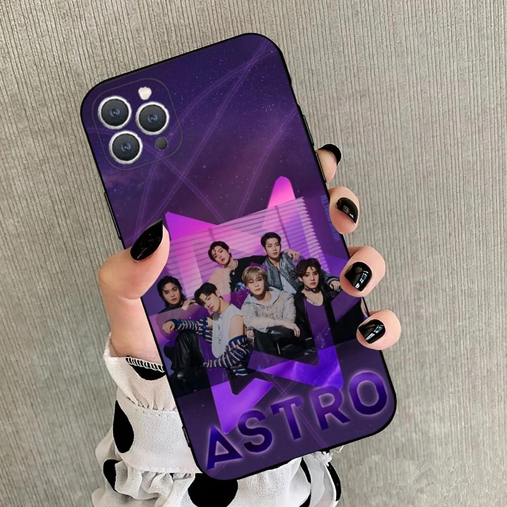 A-Astro Kpop Music Phone Case For iPhone 15,14,13,12,11,Plus,Pro Max,XS,X,XR,SE,Mini,8,7 Soft Silicone Black Cover iPhone15