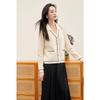 VICTORIA&VERA Women's Spring Faux Two-Piece Color-Block Lapel Knit Cardigan V8601W11