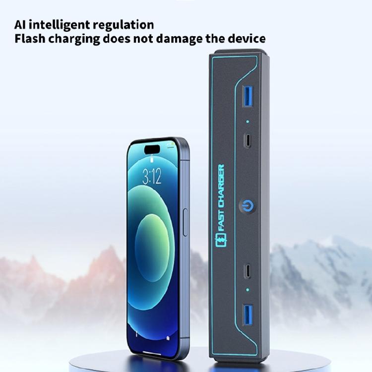 Fast Charging USB Hub with Sliding Lid Multiple Port Dock Console Multiport Charger Simple Installs for Car Model 3