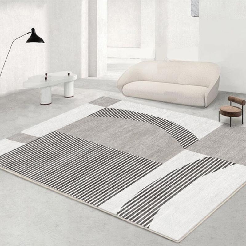Line Light Luxury Wabi-Sabi Imitation Cashmere Non-Slip Carpet for Living Room, Bedroom, and Porch