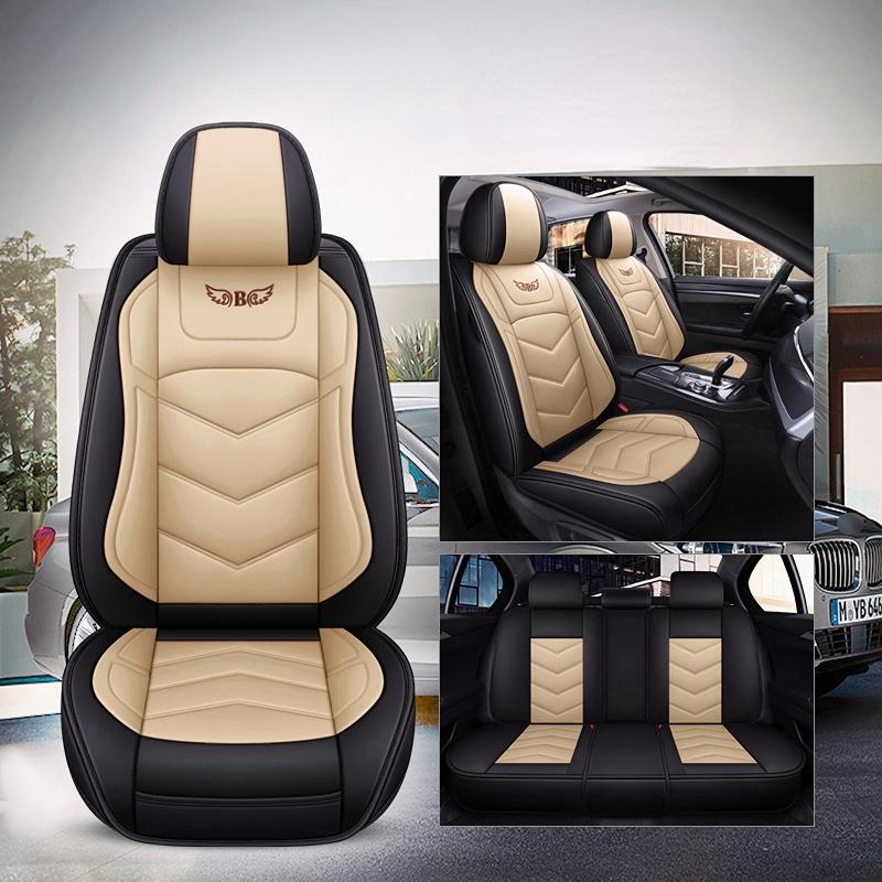 Universal 5 Seat Car Seat Cover PU Leather Full Set Seat Cushion Cover Anti Slip Protector Cover