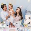 13pz Topper per Torta a Farfalla Glitterati 3D Farfalla Cupcake Topper per Feste di Compleanno di Bambine e Donne Decorazioni Nero Argento