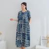 DIMANAF 2025 Women Plus Size Spring Summer Dress Floral Dress Basic Vintage Loose Long Dress Maxi