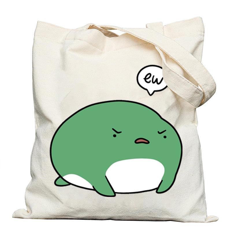 Frog creative printing new shoulder bag leisure student large capacity tote bag