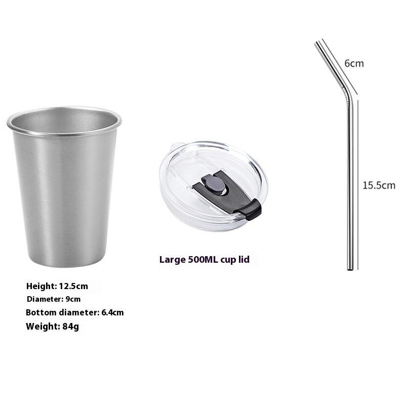 Edelstahlbecher mit Mund, Wasserbecher, Bierbecher, Kaltgetränk, Kaffeebecher, verdickter, lässiger Becher, Peptid, vergoldet, transparenter Becher