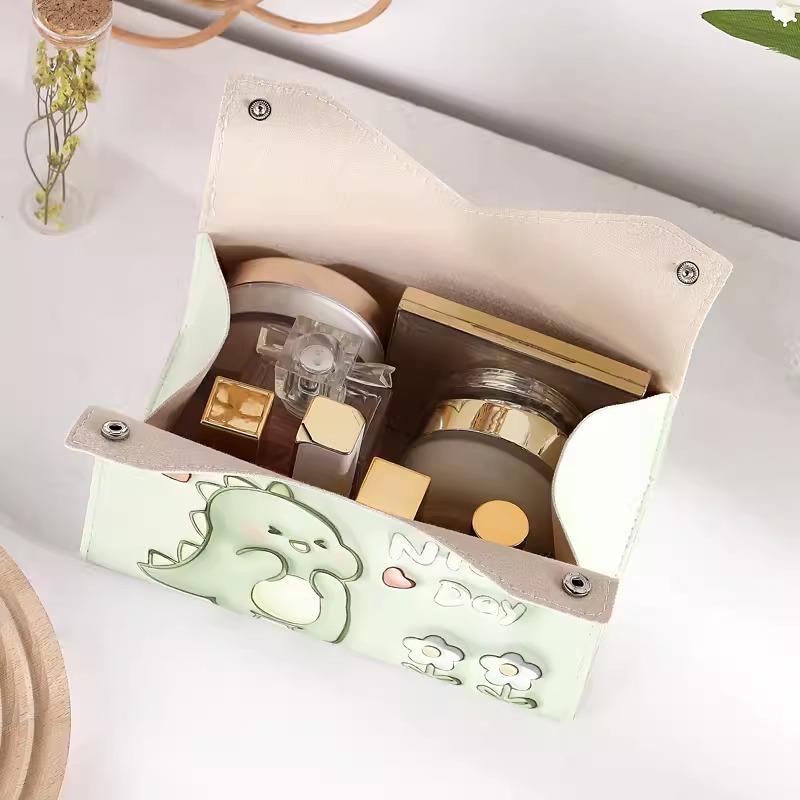 Cute Cartoon Tissue Box, Modern Simplicity, Living Room Fashion Decoration, Household Portable Creative Table Leather Paper Box,