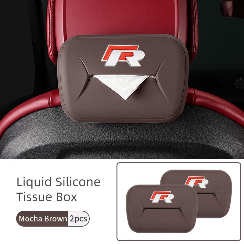 UNYDV1 For Volkswagen VW Silicone Car Paper Towel Box Dustproof Tissue Storage Bag Tiguan CC Jetta Polo Golf 4 5 6 Passat B5 B6 B7 CC
