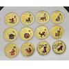 Twelve Zodiac Colored Commemorative Medals, Complete Set, Animal Coins, Twelve Zodiac Gold Coins, Collectibles, Metal Souvenirs, Gifts
