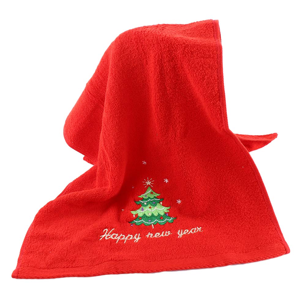 New Navidad Xmas Face Towel Christmas Decor Red Santa Claus New Year Gift Home Bathroom Washing Hand Face Towel Cloth Man Woman