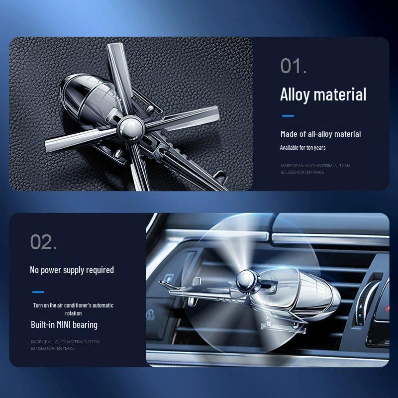 Rotating Metal Car Perfume Ornament with Long-lasting Scent for Air Vent Decoration