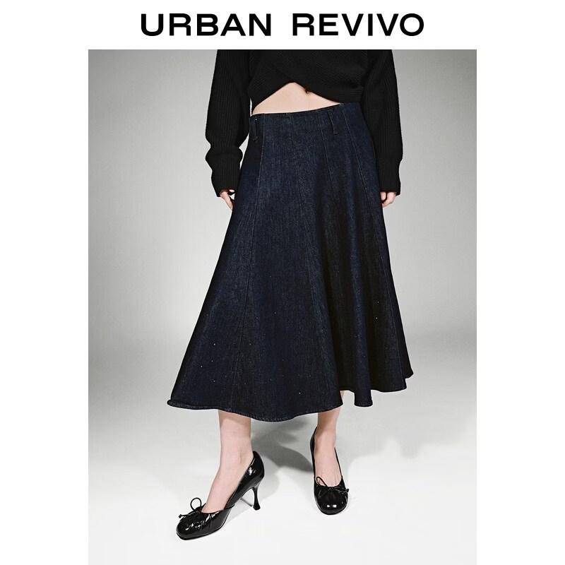 UR Women s Denim Studded Pleated Skirt S