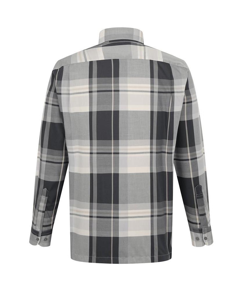 DAKS SHIRTS Cotton Blend Big Check Shirt Regular Fit Gray_Dla2Shcl442G1