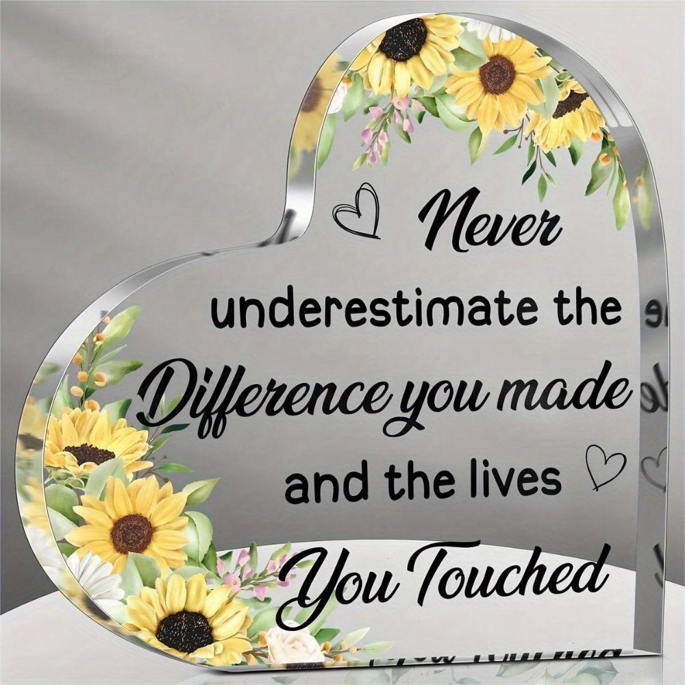 

Floral Heart Thank You Gift. Inspirational keepsake for coworkers, graduates & teachers. чистый