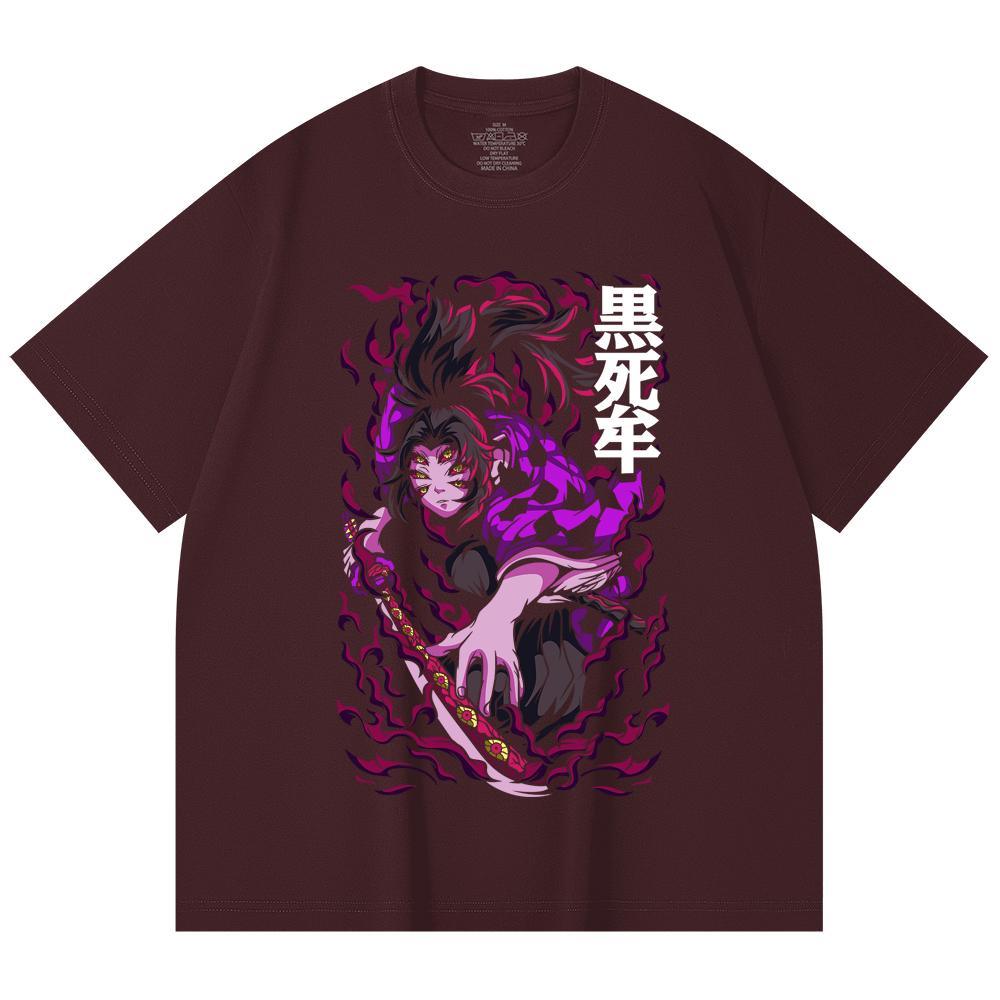 230 Gsm 100% Cotton Demon Slayer V83 Kokushibo Print Unisex Heavy Cotton T Shirt