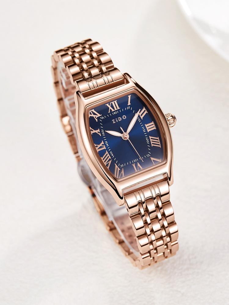 Watch Women S High-Value Fashion Temperament Light Luxury High-End Quartz Luminous Wine Barrel-Shaped Women S Watch Naked watch