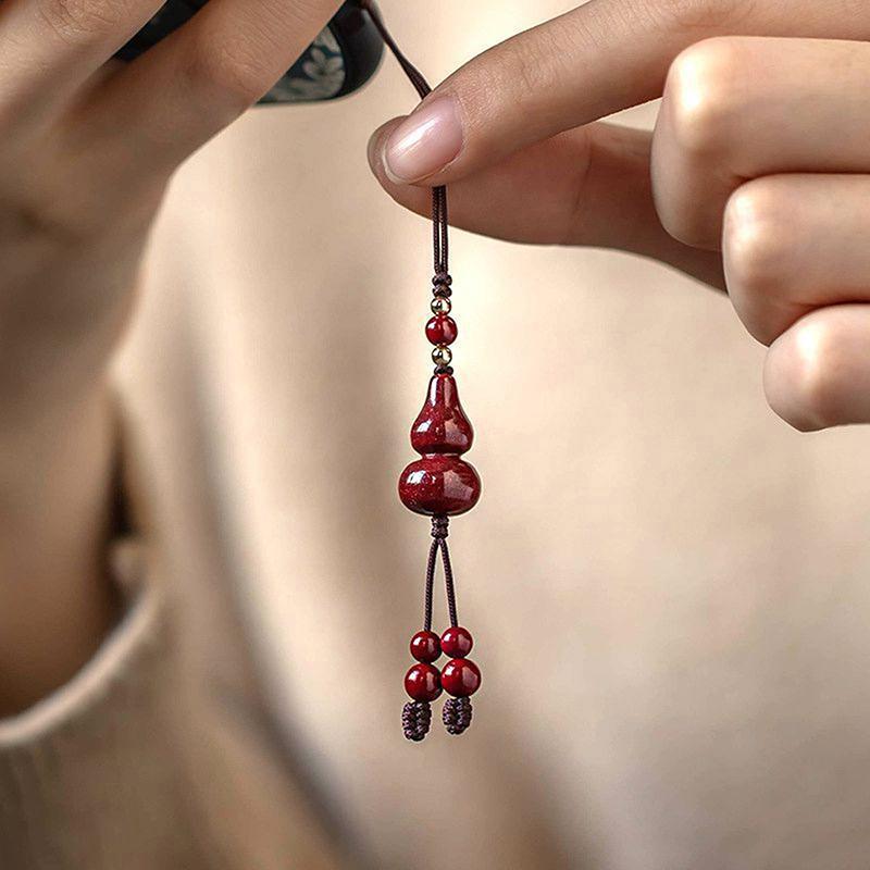 DIY Dekorace Ručně vyráběná čínská cinabaritová tykev Klíčenka na tašky Mobilní telefony Unisex přívěsek Dárek