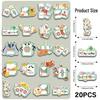 20 Original Cartoon Mahjong Fun Soft Magnetic Stickers for Refrigerator Pegboard