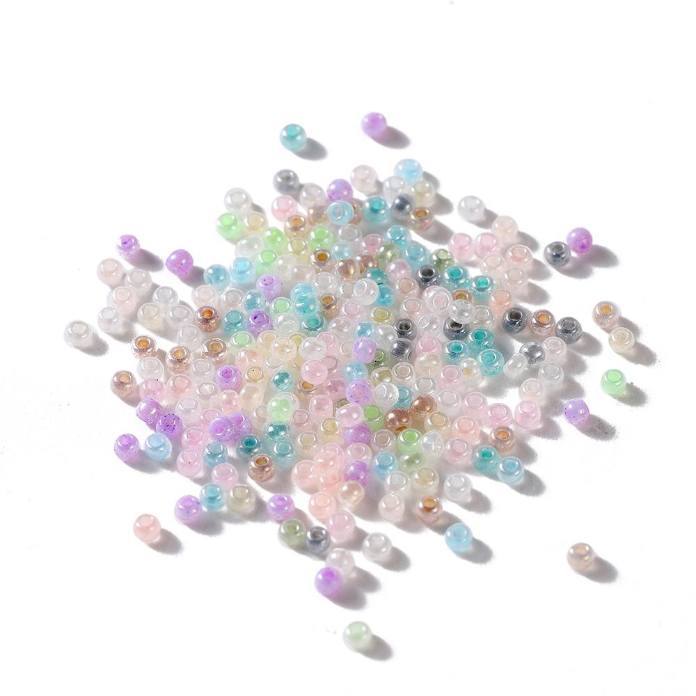 500/800Pcs/Lot 2/3mm Candy Color Glass Seed Beads Cute Bulk Small Bead Bracelet Handicraft for DIY Jewelry Making Accessories