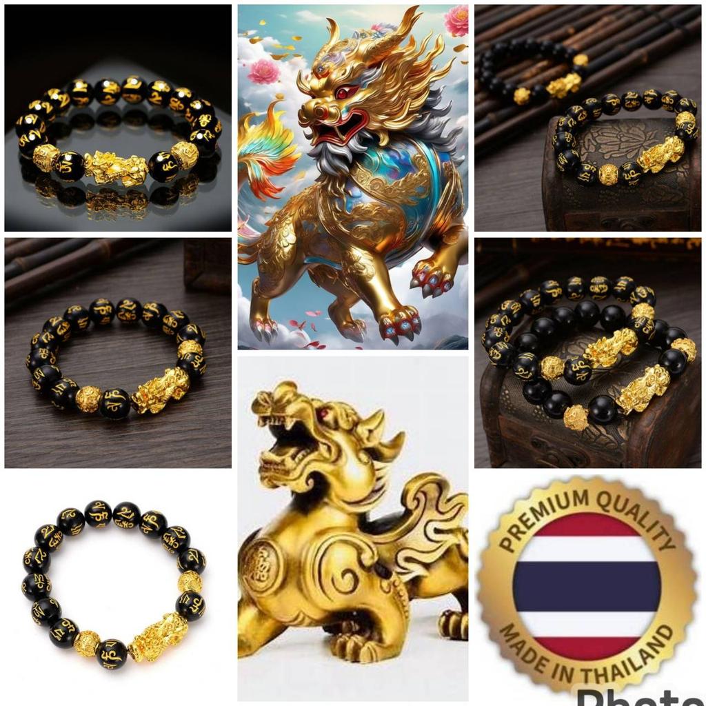 Brățară cu Margele Amuletă Thai Pixiu Femei Budist Retro Vintage Protecție Farmec Talisman Puternic Bani Avere Succes Sănătate Norocos Bijuterii Reproduct