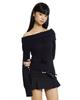 Poeoling Cotton Candy Off-Shoulder Knit (Black)