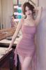 Pure Desire Lace Mesh Fringe Mini Dress With Hood For Spring Fashion