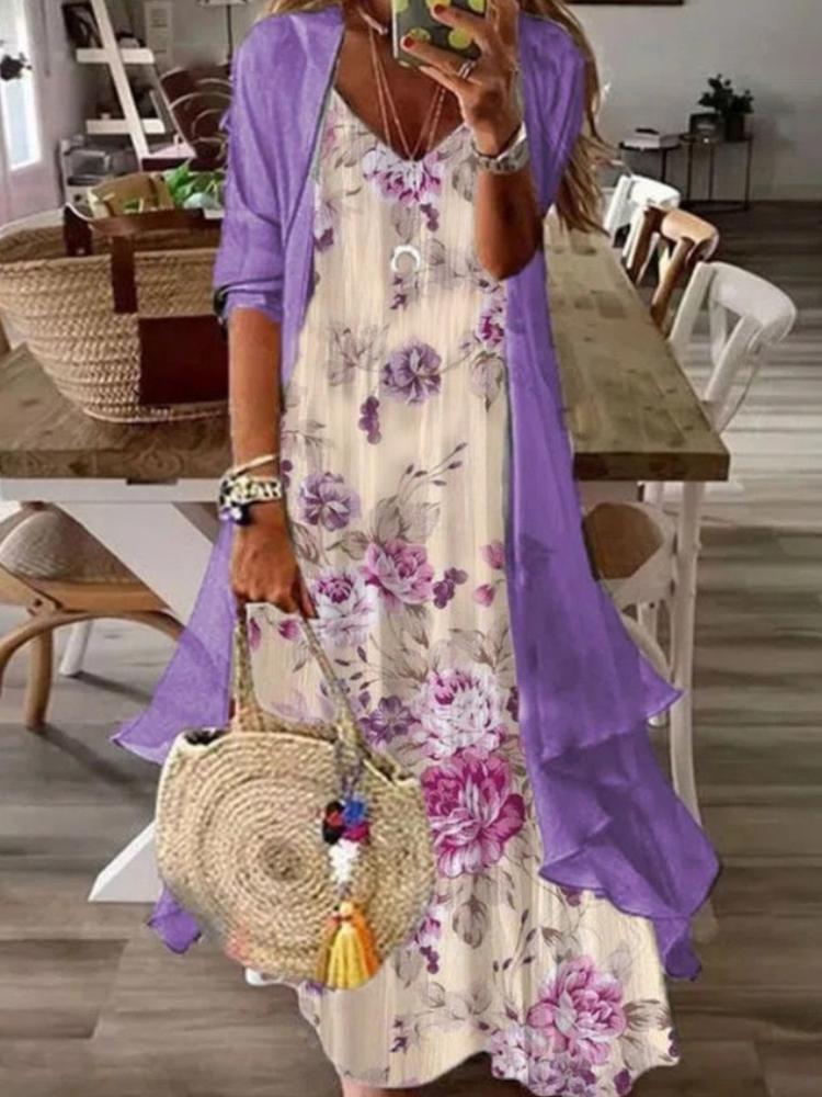 

Женское бирюзовое кружевное платье макси с подходящим кардиганом для повседневной носки L