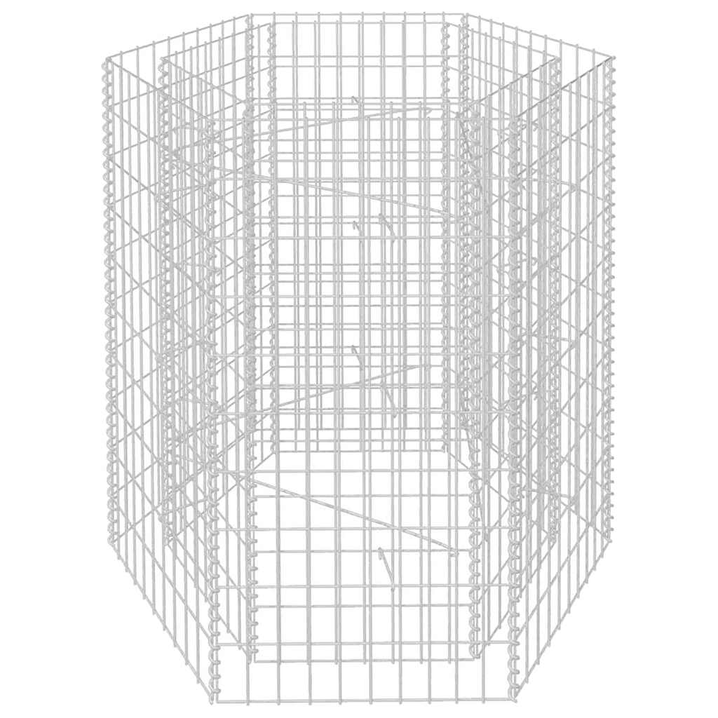 Vidaxl Maceta Elevada Gabionada, Hexagonal, 100 X 90 X 100 Cm