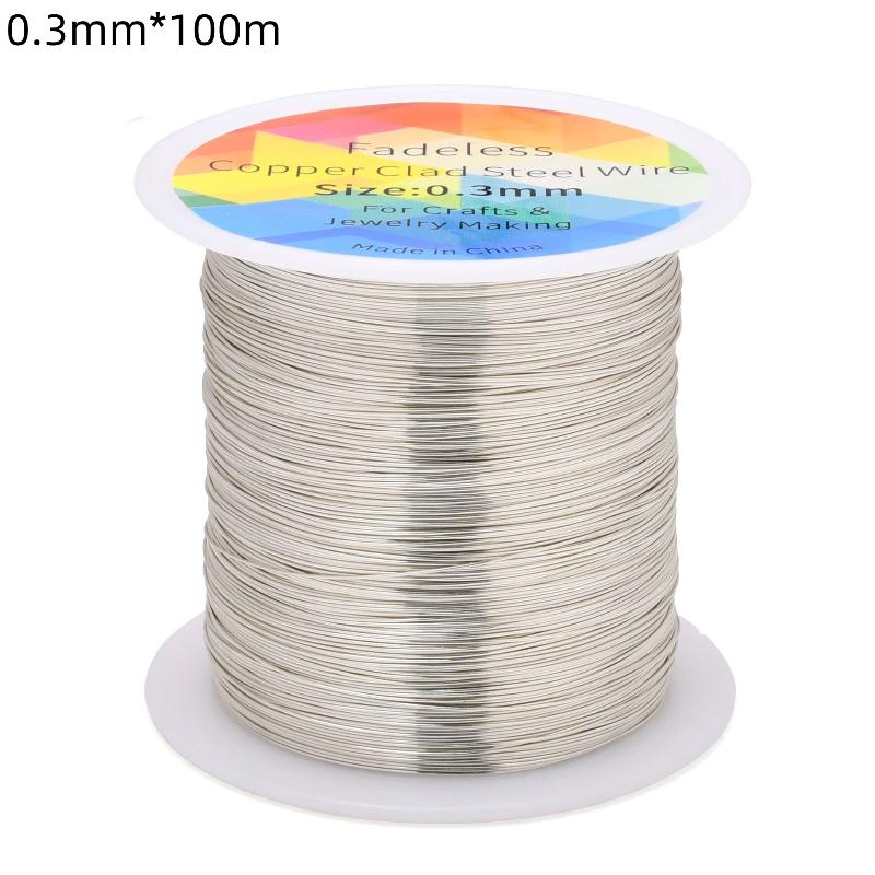 100M/328Ft Fadeless Copper Clad Steel Wire Bendable Metal Sculpting Wire For Craft Floral Jewelry Making 0.3/0.4/0.5Mm