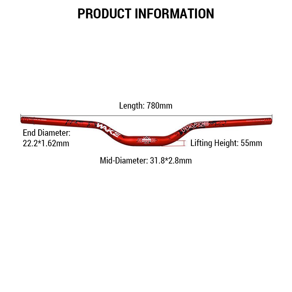 31.8MM Dağ Bisikleti Gidonu Alüminyum Alaşımlı Bisiklet Yükseltici Gidonu 55MM Yükselme 780MM Uzunluk