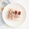 4pcs Toddler Girl Hair Clip Retro European Style Milk Tea Color Bow Floral Kids Hairpin Lovely Bang Side Clip Hair Accessories