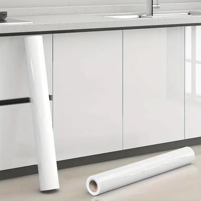 Biela perleťová DIY dekoračná fólia PVC samolepiaca tapeta Nálepky na renováciu nábytku Kuchynská skrinka Vodotesná tapeta