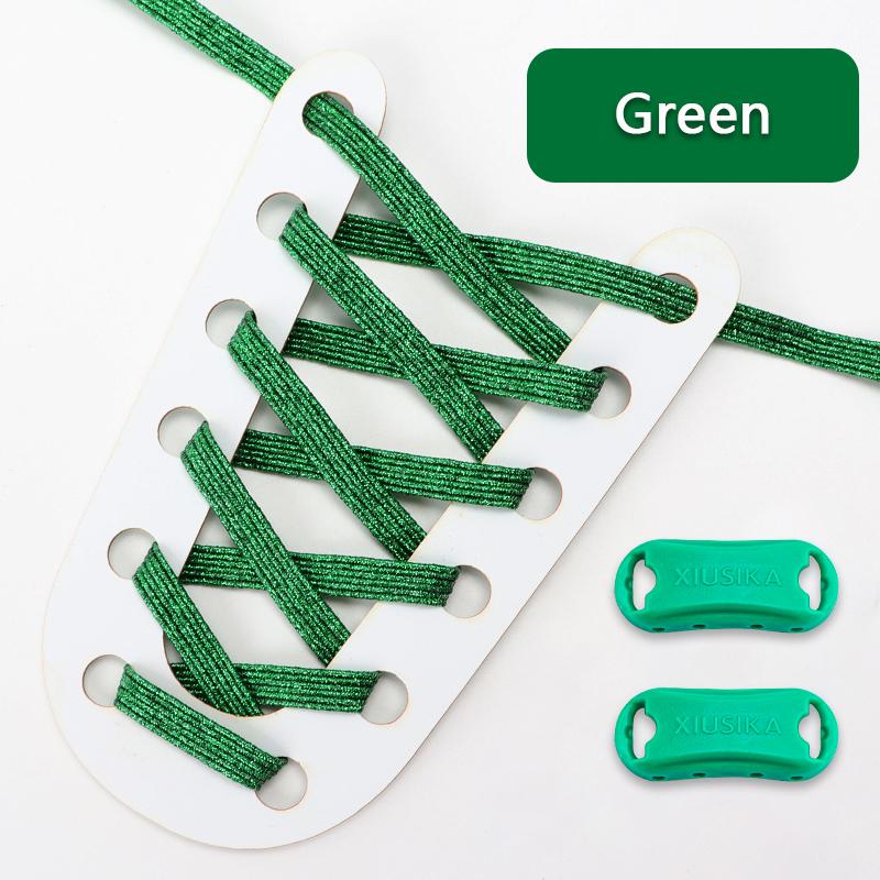 1Pair Glitter Shoelace Rainbow Elastic Laces Sneakers No Tie Shoelace Innovation Flat Shoe Laces Without Ties for Kid and Adult