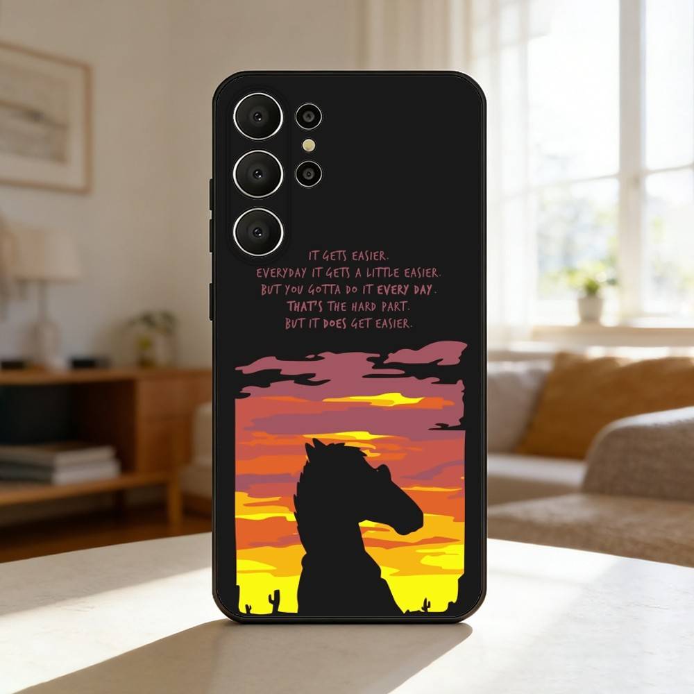 Funny B-Bojack H-Horseman Phone Case For Samsung S26,S25,24,23,22,30,21,10,9,Ultra,Plus,Lite,Black Soft Case Samsung S235G