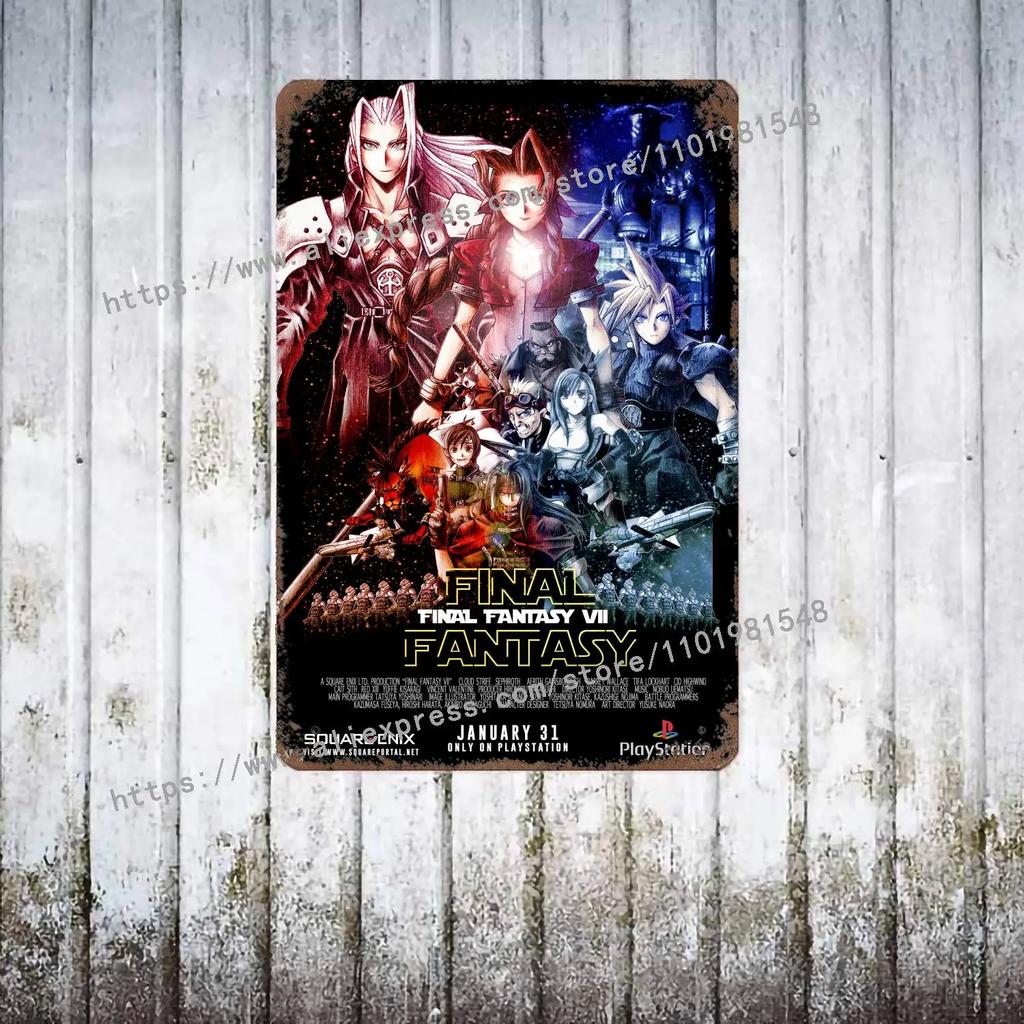 Final Fantasy Tactics The Lying Heart Poster Vintage Tin Metal Sign Decorative Plaque for Pub Bar Man Cave Club Wall Decoration