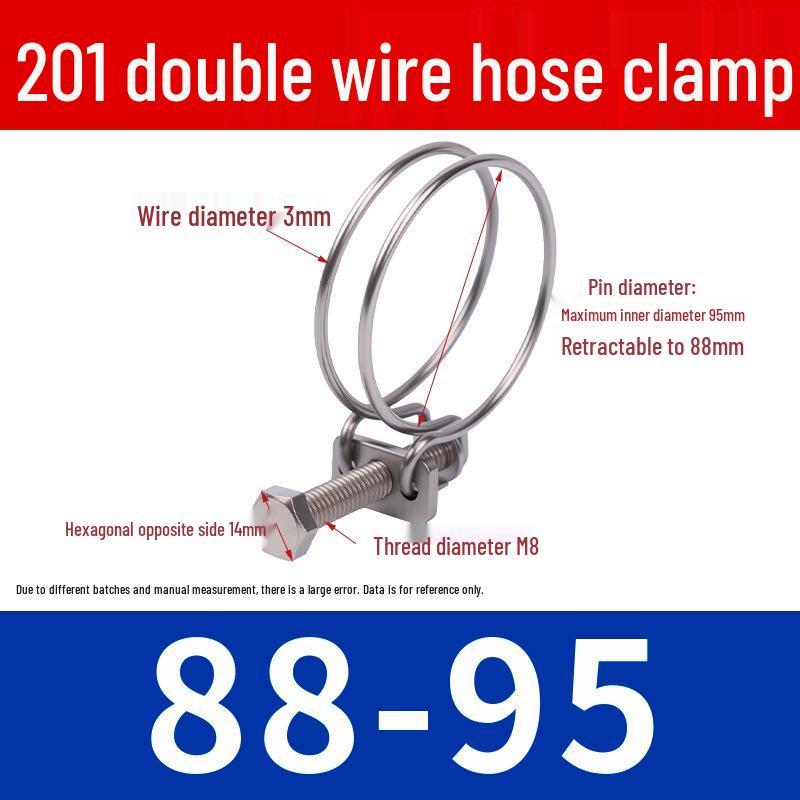 Doppeldraht-Schlauchschelle aus Edelstahl für Feuer-, Wasser-, Gasleitungen - Verdickt