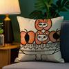 Vantage Abstract Anime Cute Cat Dog Pillow Case Anti-dustmite Pillowcase Invisible Zipper Silky Short Plush Sofa Cushion Cover