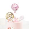 Balon Z Confetti Na Tort Czarny Topper