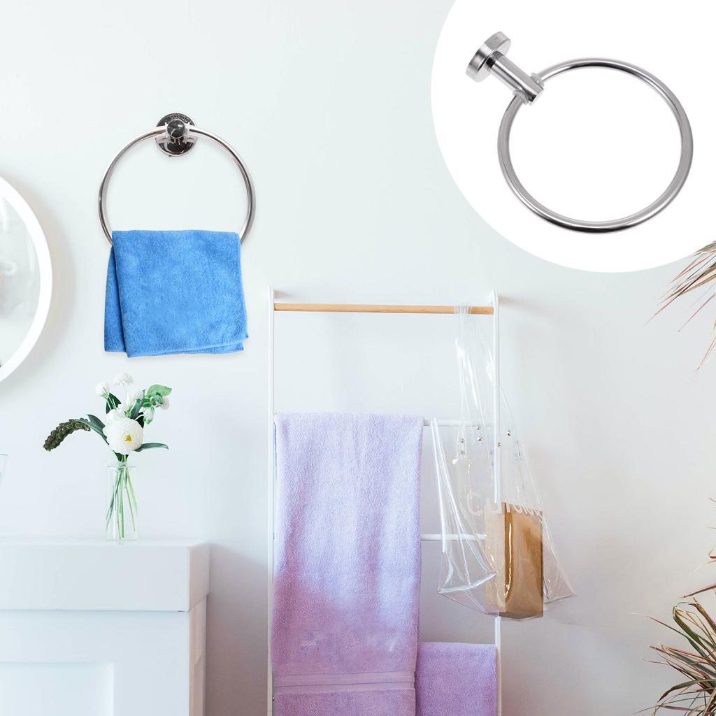 Buy Self Adhesive Towel Ring for Bathroom Stainless Steel Modern Hand