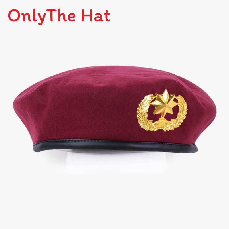 Marvel Logo Wool Beret Hat With Retro British Style And Uv Sunshade For Adults