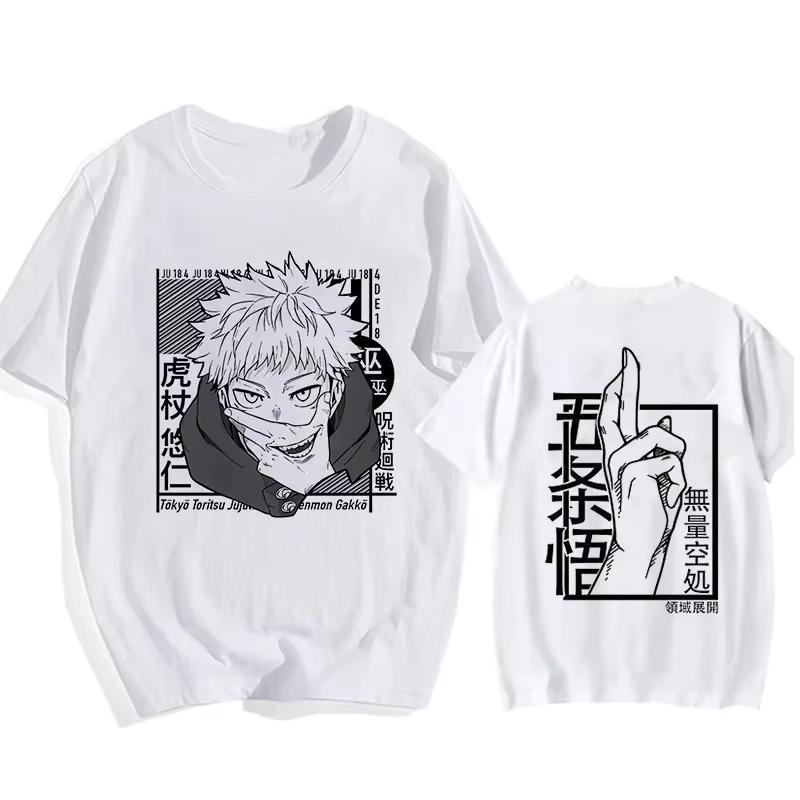 Japanese Anime Funny T Shirt Jujutsu Kaisen Shirt Gojo Satoru Yuji Itadori T-shirt Gothic Tops Tees Mange Tshirt Y2k Casual Top