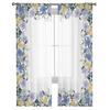 Summer Purple Flowers Watercolor Sheer Window Curtains For Living Room Kitchen Children Bedroom Voile Hanging Curtain