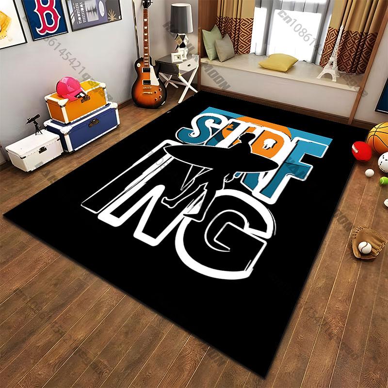 

Surfer riding ocean wavecarpet Yoga living room room decor children s crawling mat doormat area rug games floor mat 40x60cm