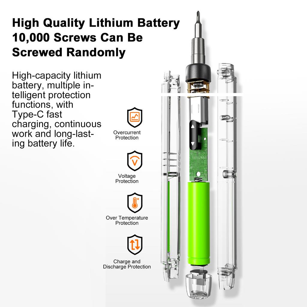 Multifunction Electric Screwdriver, Small Portable Cordless Power Screwdriver Set, Type-C Rechargeable Electric Screwdriver Set with 100 Bit