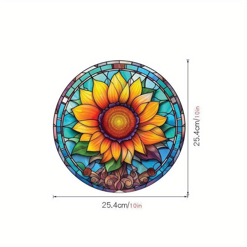 

Подсолнух Предупреждающая наклейка для предотвращения столкновений Цветная 3D Электростатическая наклейка на стекло Декоративное искусство 1pc